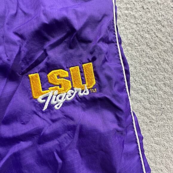 VIntage LSU Tigers BT Player Ripstop Purple Mesh Lined Nylon Pants Mens Medium - Picture 7 of 12